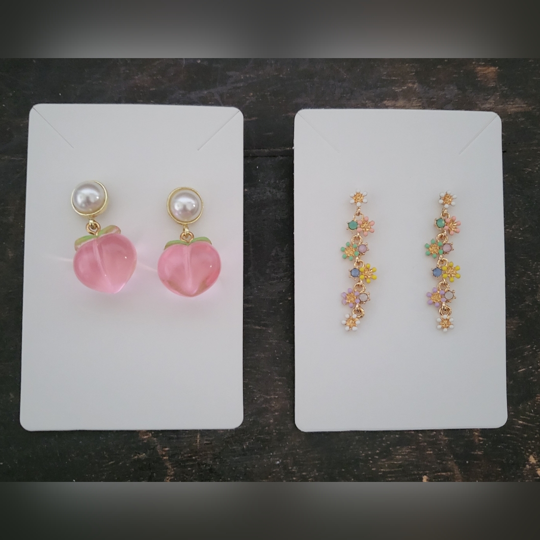 Earrings Pink Peach Earrings And Multicolor Floral Earrings